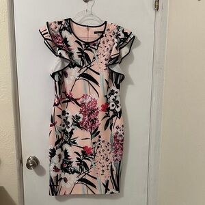 Tommy Hilfiger Pink and Black Floral Dress Impeccable Condition